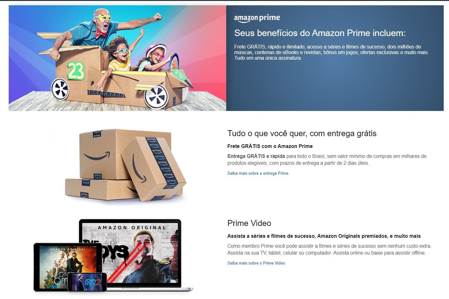 Amazon Prime chega ao Brasil com frete grátis, filmes e músicas por R$ 89 ao ano