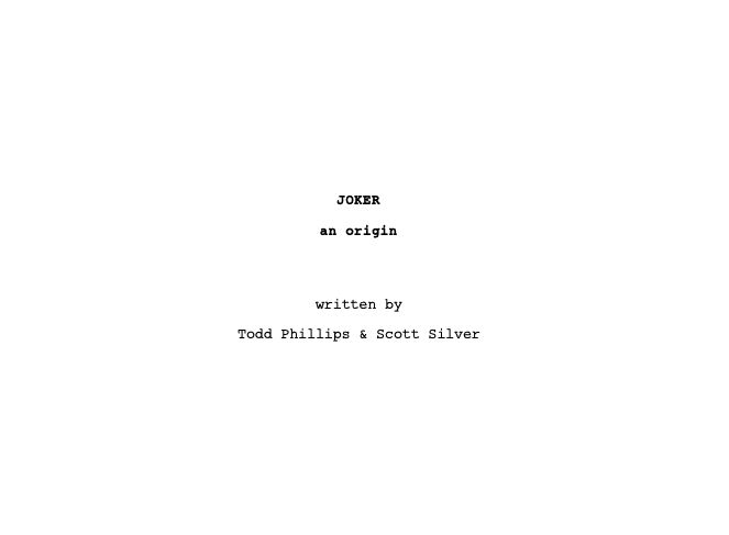 Script de “Coringa” já está disponível para leitura na íntegra