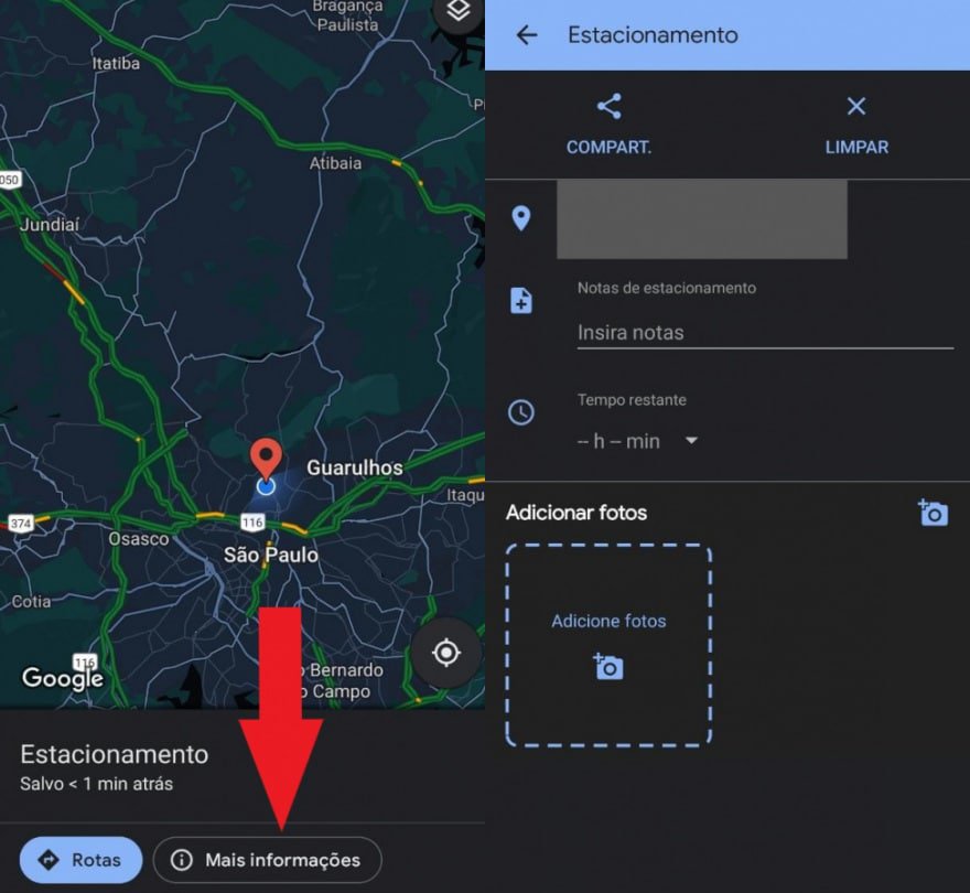 Como achar o local que deixou seu carro estacionado no Google Maps
